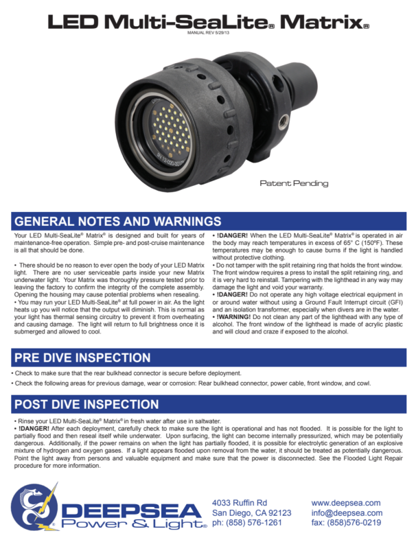 LED Multi-SeaLite - ROV lamp