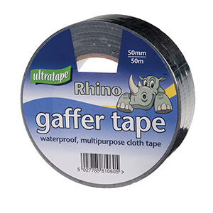 Rhino 50m Gaffa Cloth Tape 50mm Black