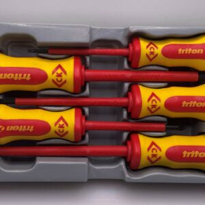 5 Piece 1000v Insulated VDE Screwdriver Set Pozi & Slotted