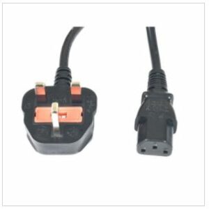 UK Plug 5A to IEC C13 2M Black